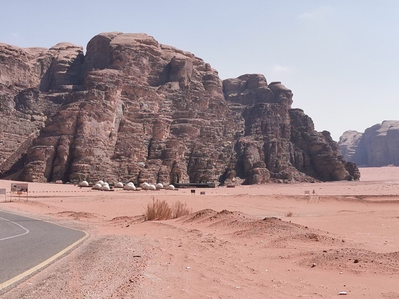 A traditional Bedouin tent camp inside the Wadi Rum protected area.